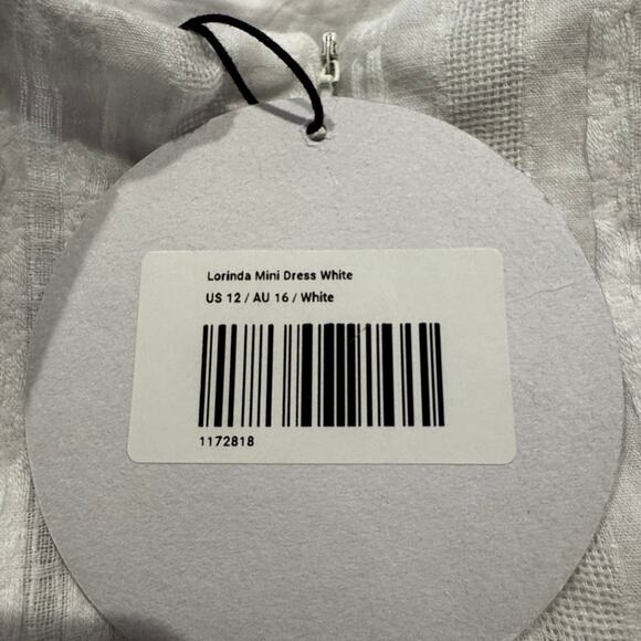 NWT PRINCESS POLLY Lorinda Mini Dress in White Cotton Sz 12 - Picture 7 of 8
